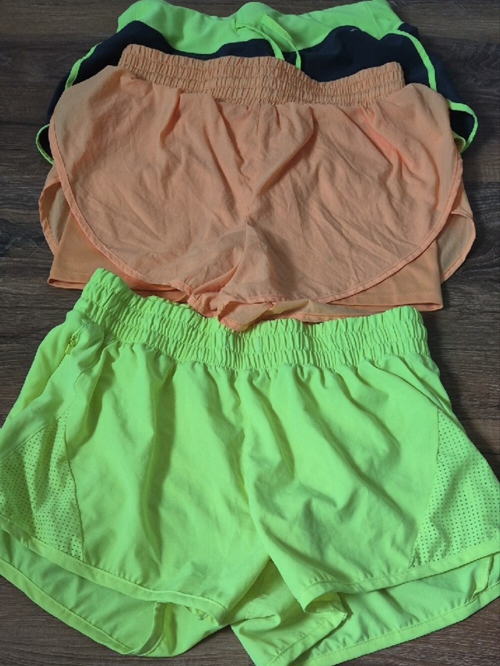 LOT OF 3 Women's Small Athletic Running Shorts All in Motion Avia Neon Lime Oran - Picture 2 of 8